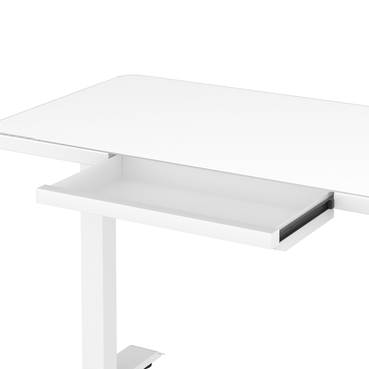 Home – Compact Smart Sit-Stand Desk with Glass Top & Integrated Drawer
